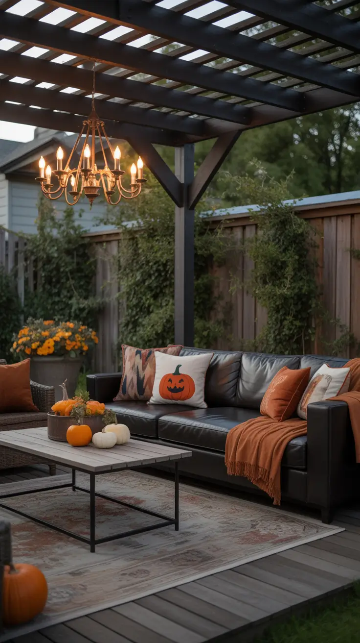 Outside halloween decorations ideas 2025 Living Room-Inspired Outdoor Halloween Lounging
