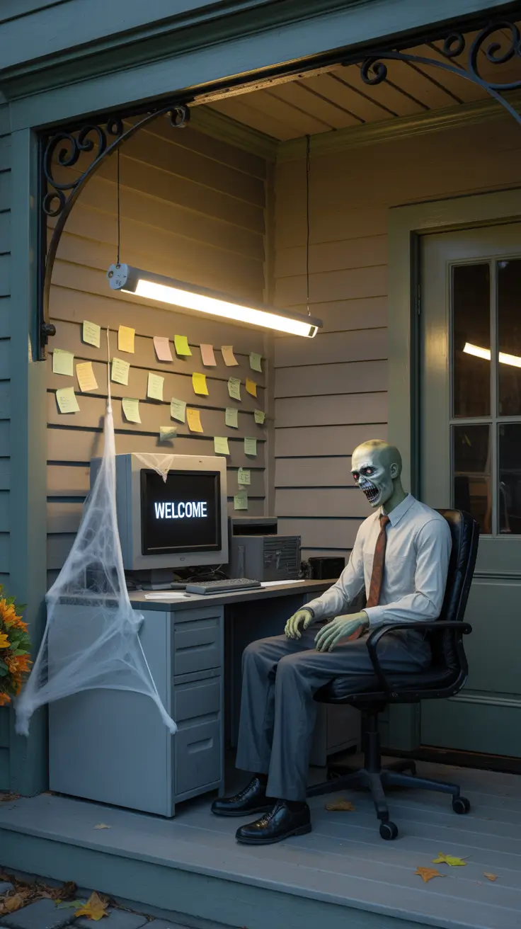 Outside halloween decorations ideas 2025 Creepy Cubicle Decor Reimagined for the Front Porch