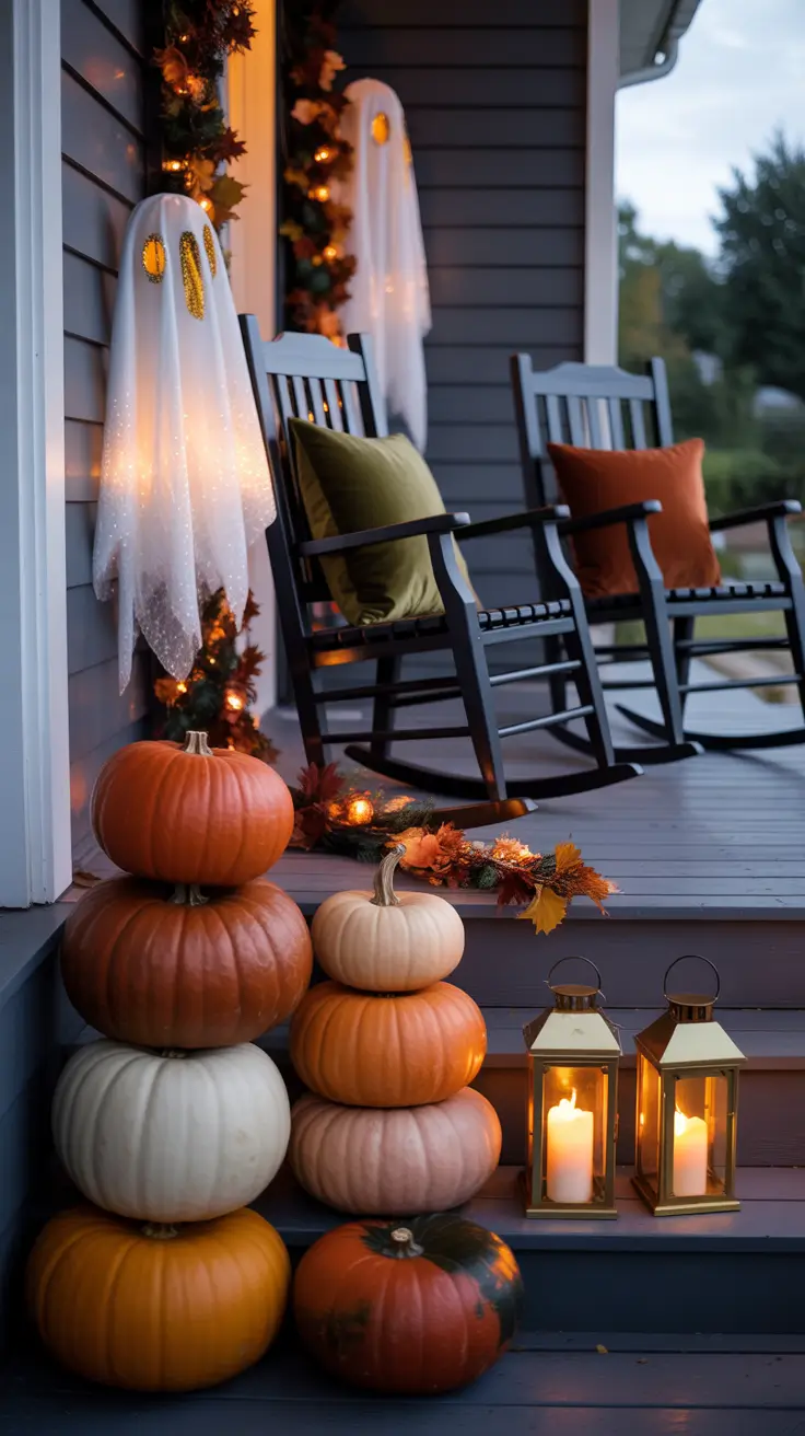outside halloween decorations ideas 2025 Porch Goals: Fall Decor Meets Halloween Night
