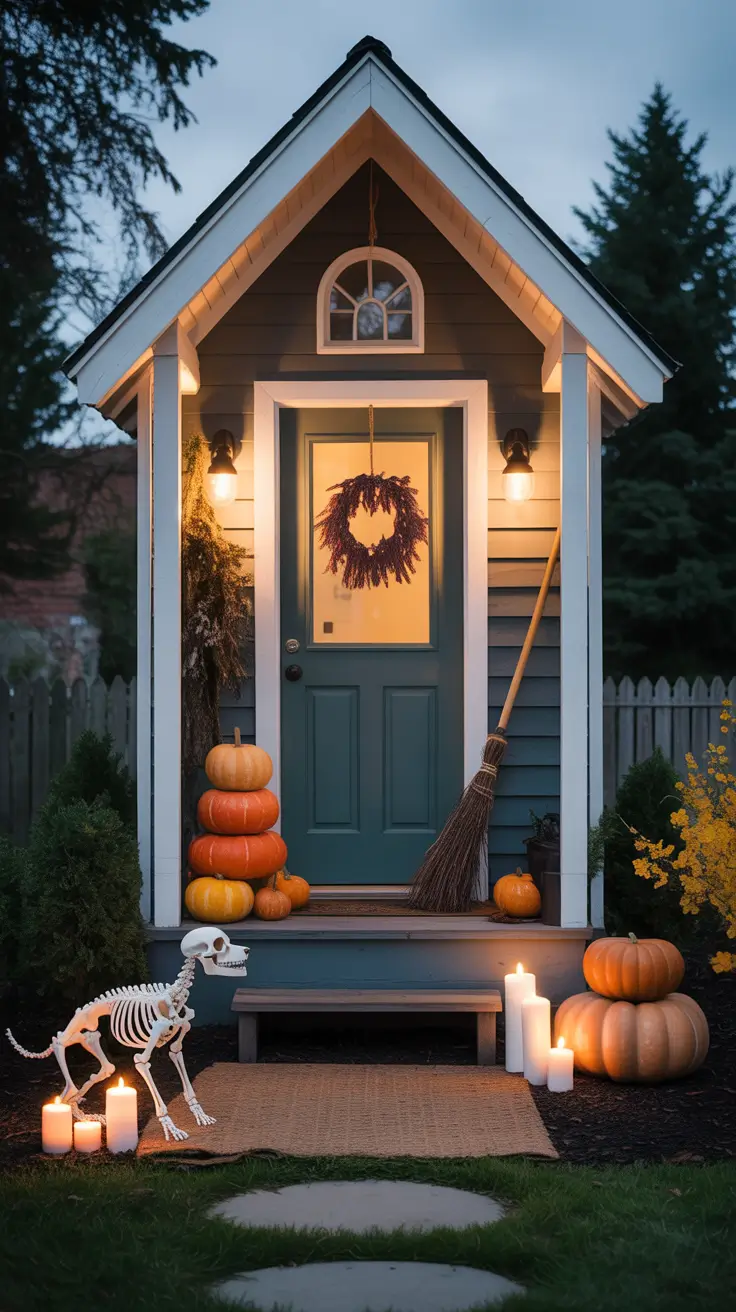 outside halloween decorations ideas 2025 Small Porch, Big Scare: Compact Decoration Ideas