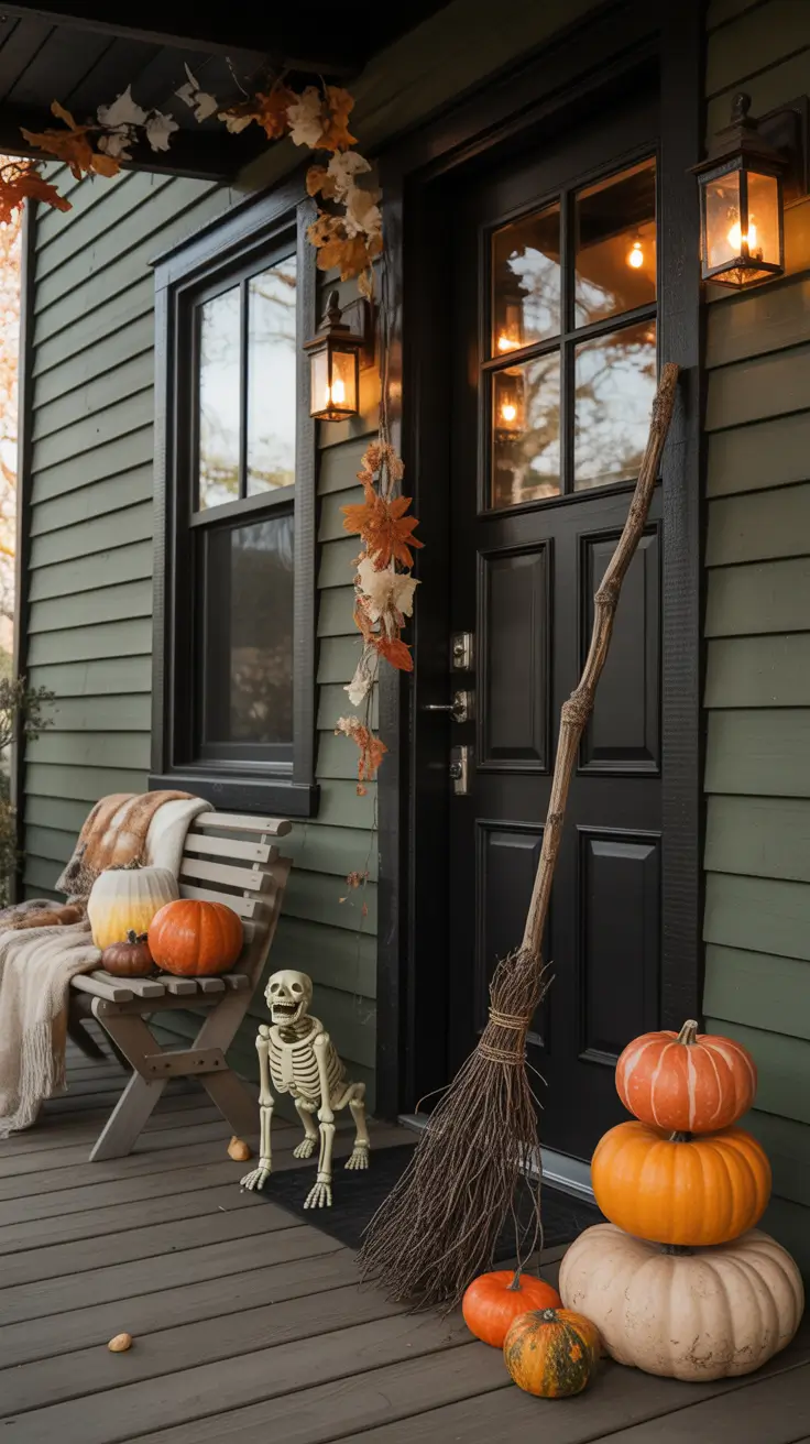 outside halloween decorations ideas 2025 Small Porch, Big Scare: Compact Decoration Ideas