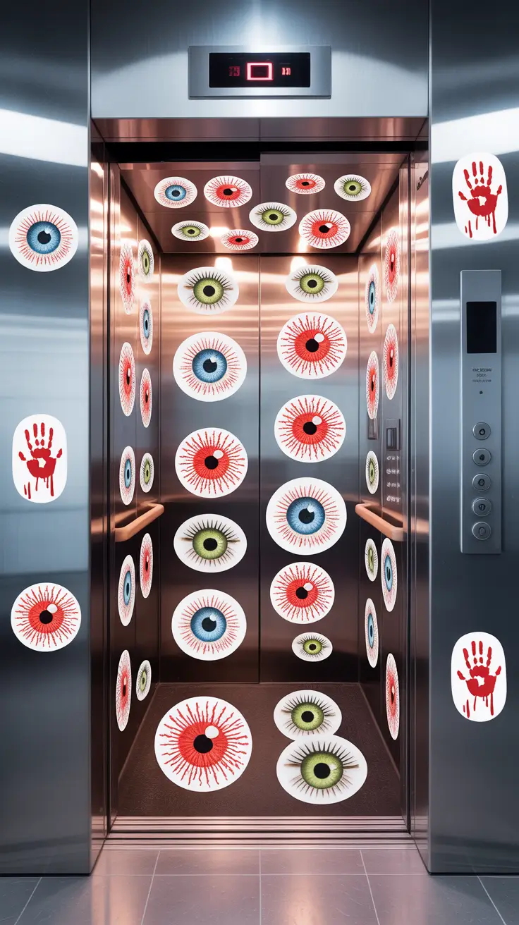 scary halloween office decorations 2025 Eyes in the Elevator