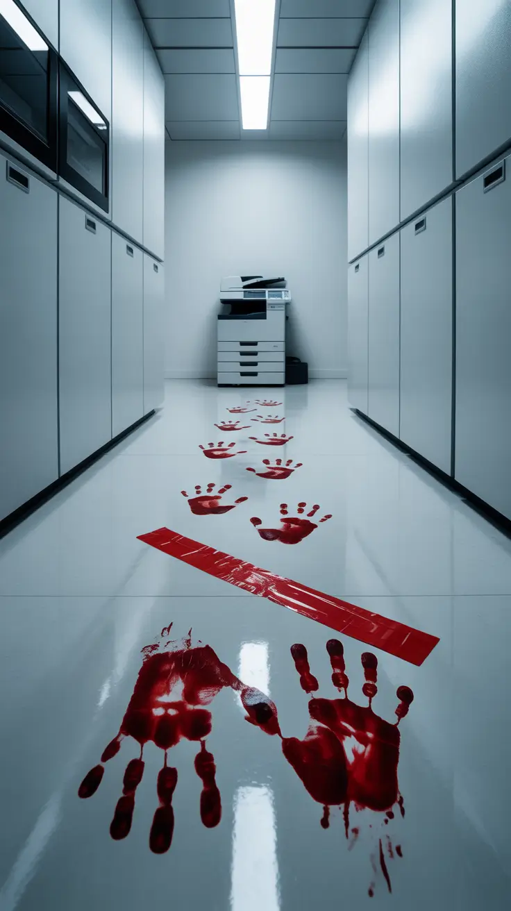scary halloween office decorations 2025 DIY Bloody Footprint Trail in the Hall