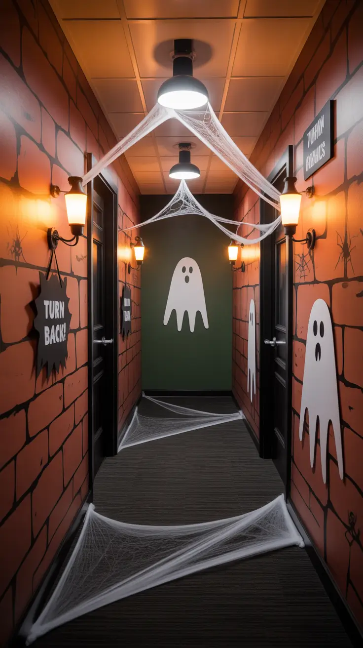 scary halloween office decorations 2025 DIY Scare Route Through the Hallway Maze