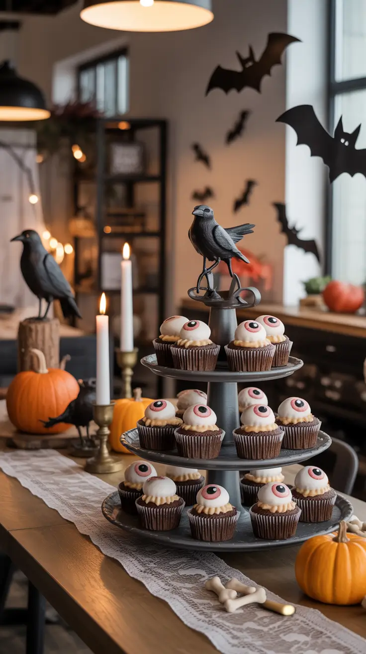 scary halloween office decorations 2025 Easy Cupcake Displays with a Haunted Twist
