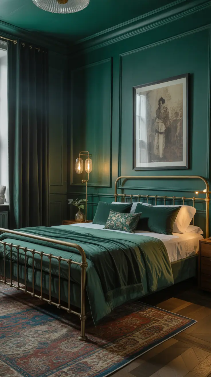 Dark Green Bedroom Interiors