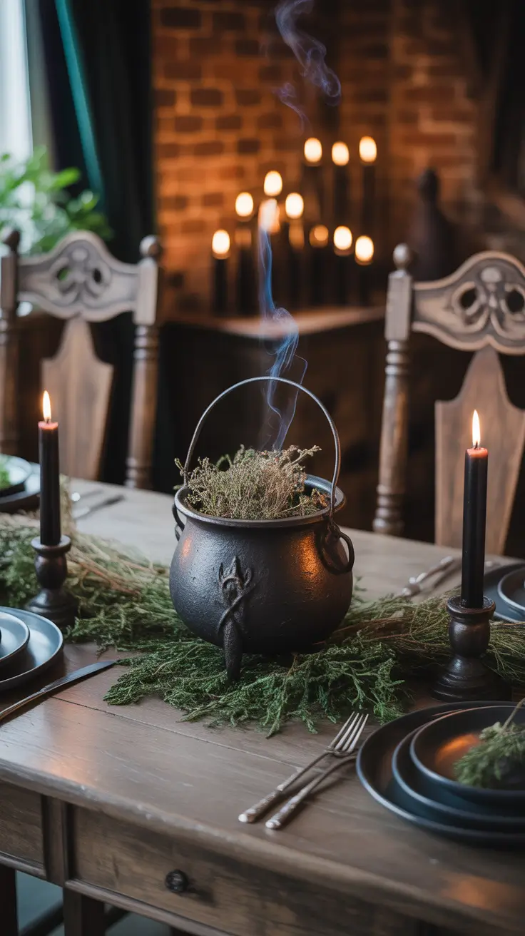 halloween centerpieces for table 2025 Witchy Halloween Centerpieces With Cauldrons