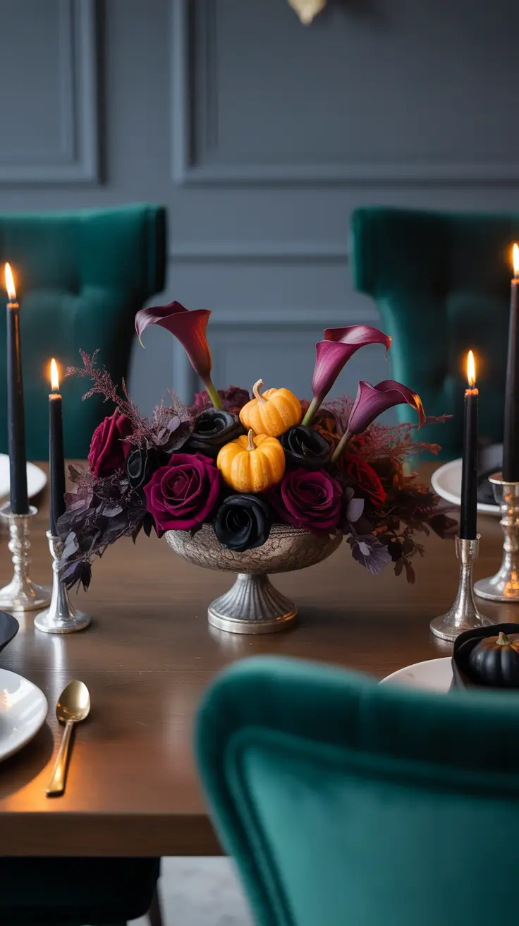 halloween centerpieces for table 2025 Floral Halloween Centerpieces With Dark Romance