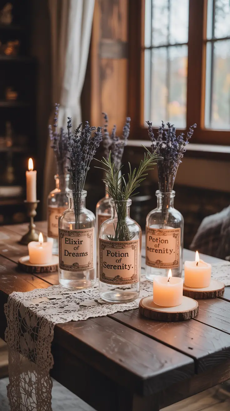 Halloween Living Room Decor Ideas 2025 DIY Potion Bottles For Coffee Table Decor