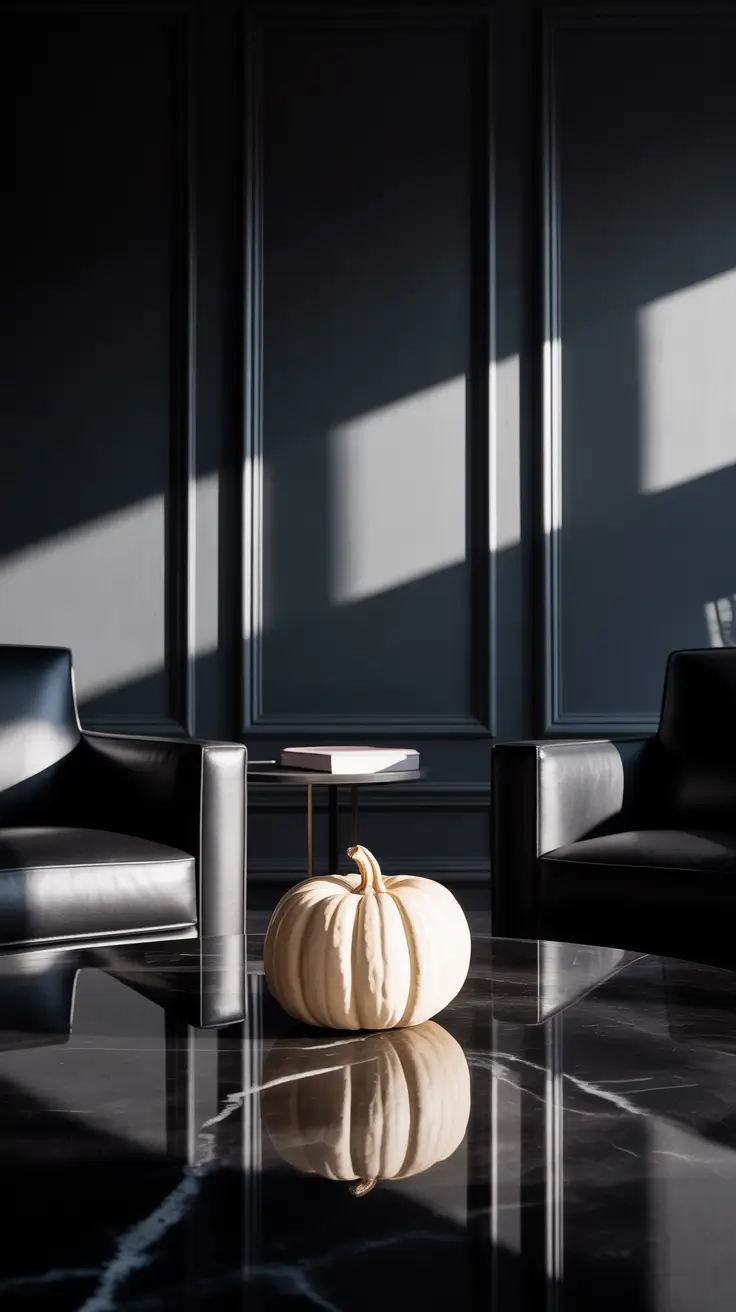 Halloween Living Room Decor Ideas 2025 All-Black Everything Bold And Minimal