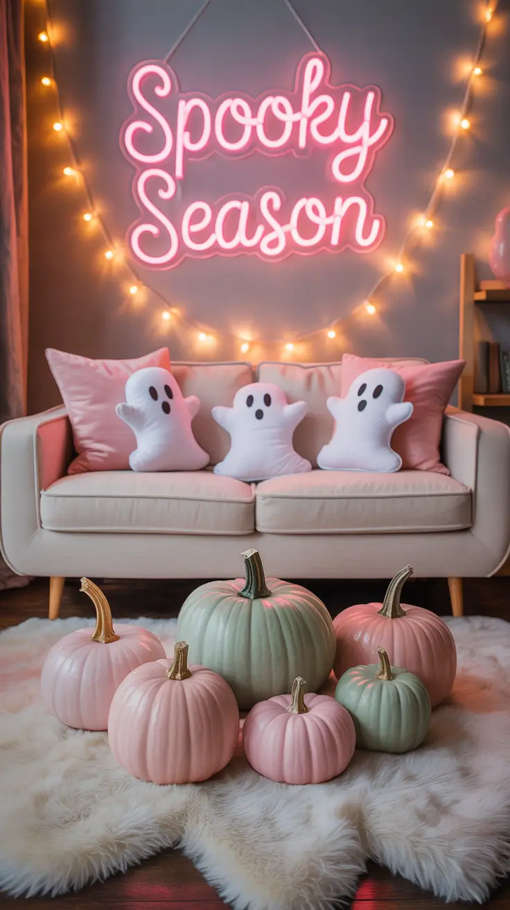 Halloween Living Room Decor Ideas 2025 Soft Pastels For A Cute Halloween Aesthetic
