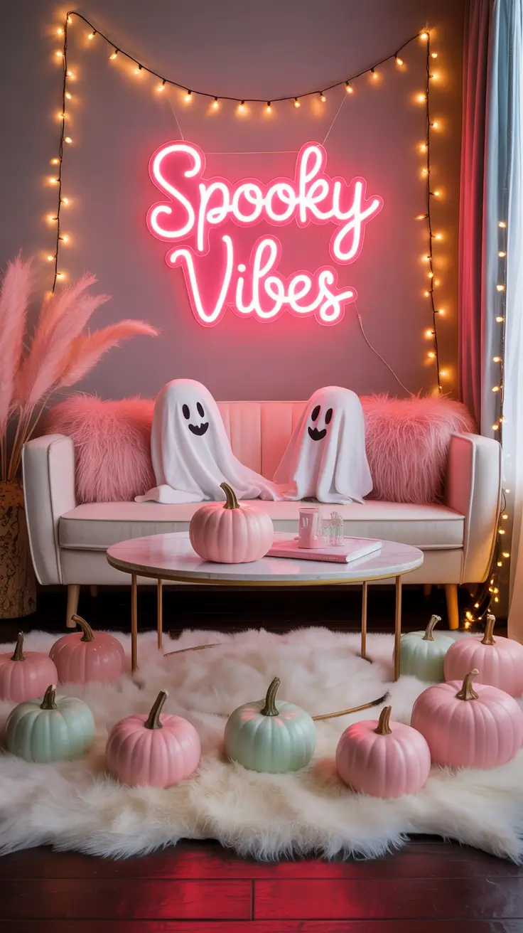 Halloween Living Room Decor Ideas 2025 Soft Pastels For A Cute Halloween Aesthetic