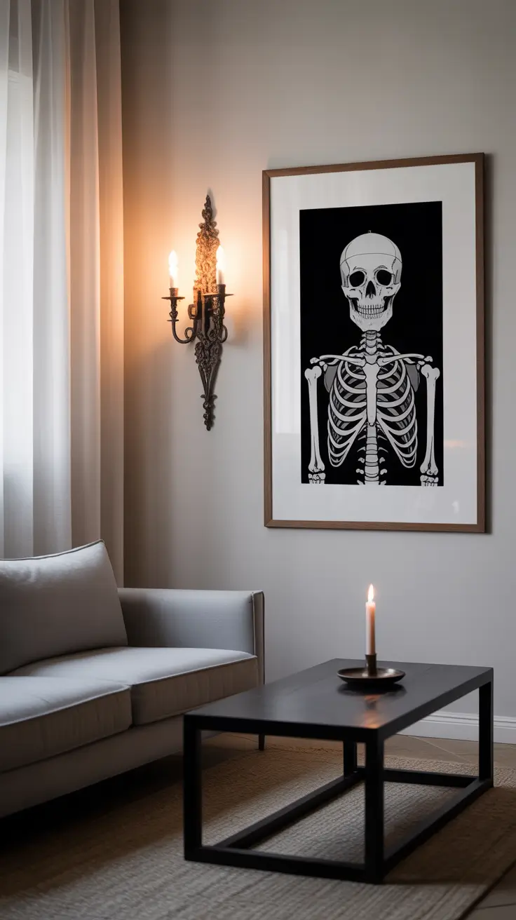 Halloween Living Room Decor Ideas 2025 Black And White Chic A Simple Gothic Statement