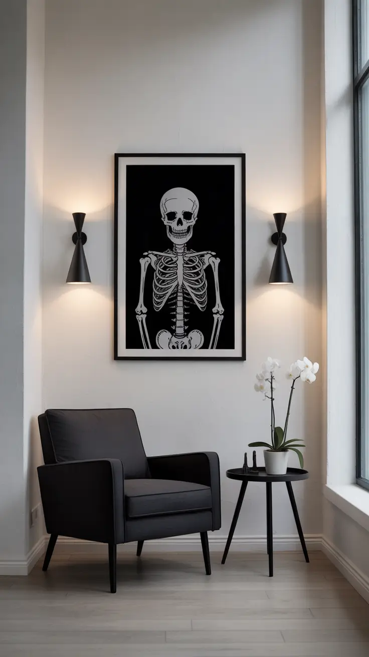 Halloween Living Room Decor Ideas 2025 Black And White Chic A Simple Gothic Statement