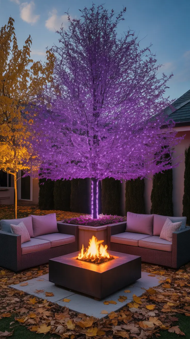 halloween tree ideas 2025 Purple Halloween Trees That Pop Against Fall Leaves