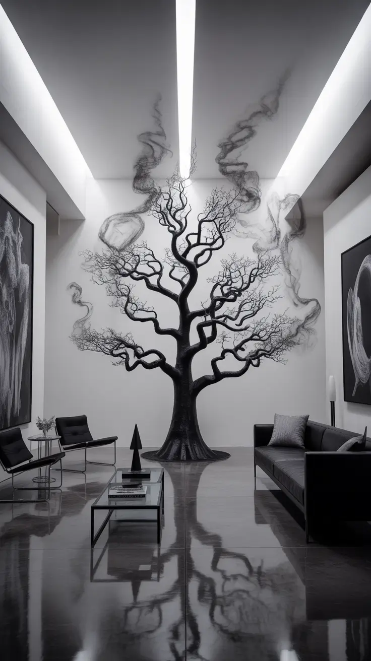 halloween tree ideas 2025 Chic Black And White Tree Styling For 2025