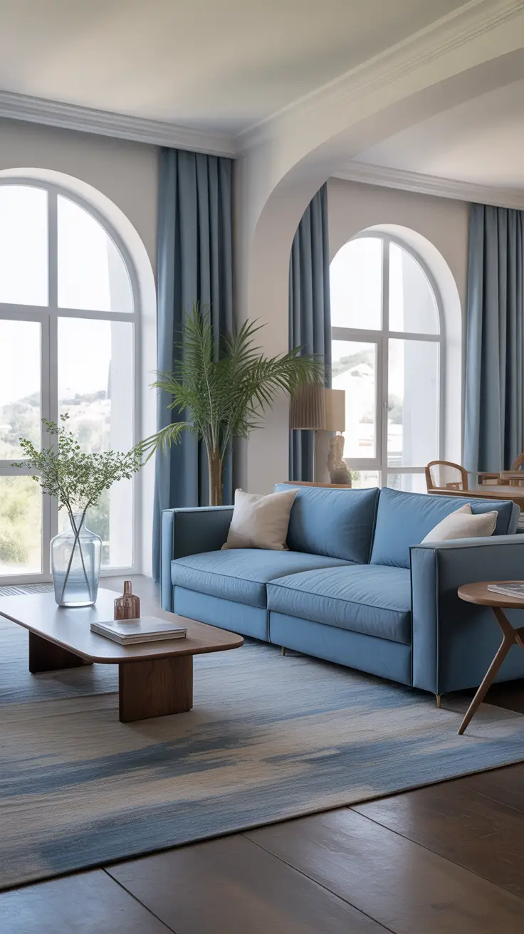 Living Room Ideas 2026 Trends Blue Sofa Charm In Contemporary Living Rooms