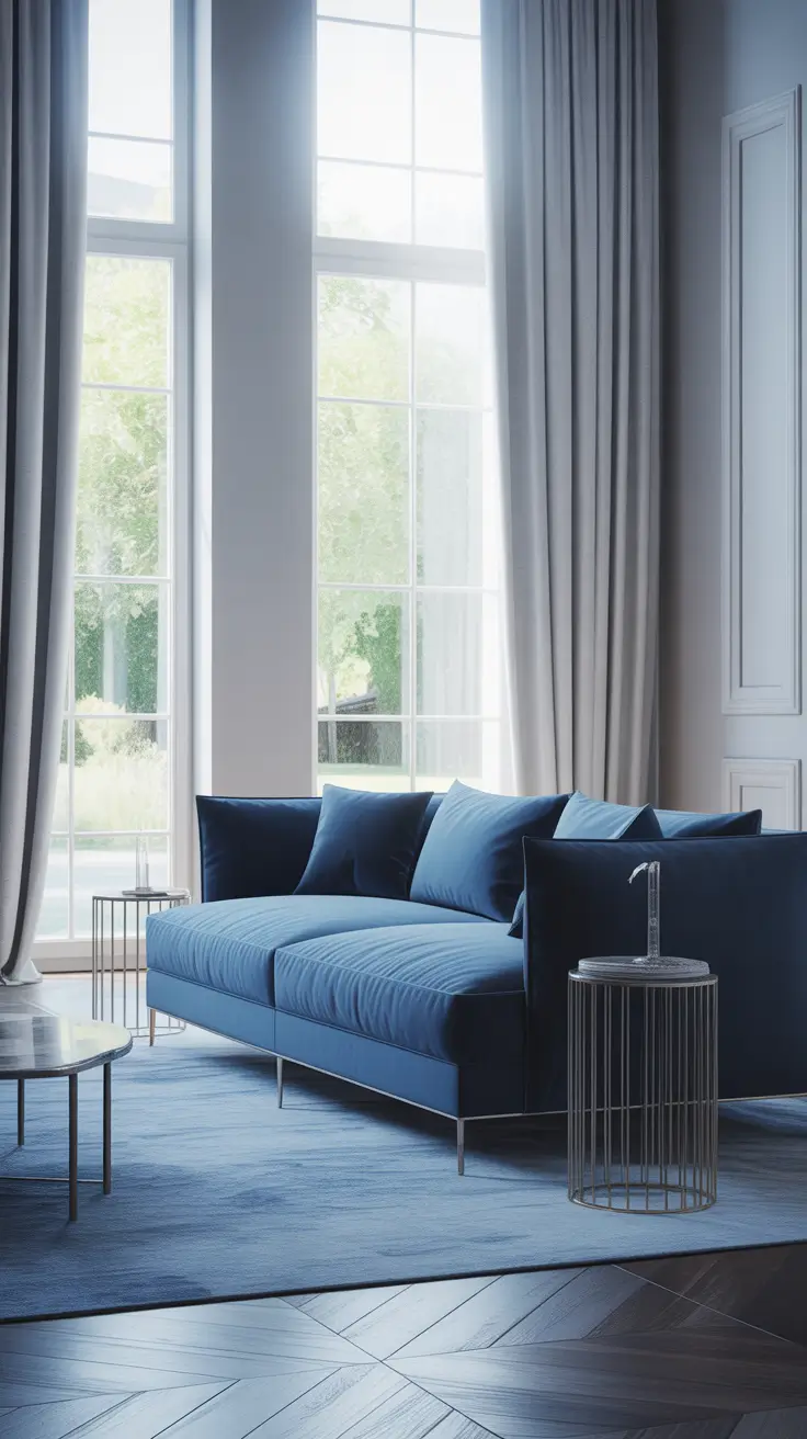 Living Room Ideas 2026 Trends Blue Sofa Charm In Contemporary Living Rooms