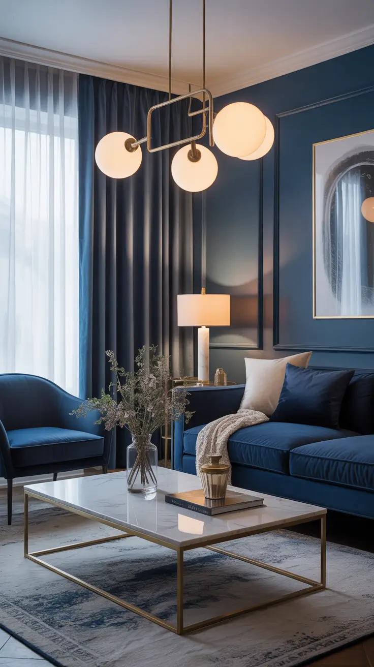 Living Room Ideas 2026 Trends Navy Blue Sofa Styling Ideas For 2026 Homes