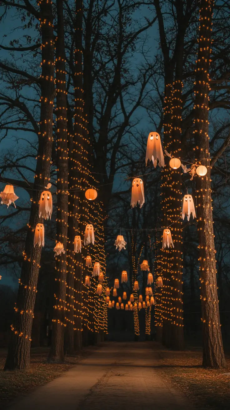 outdoor halloween decor ideas 2025 Spooky Tree Decorations That Light Up the Night