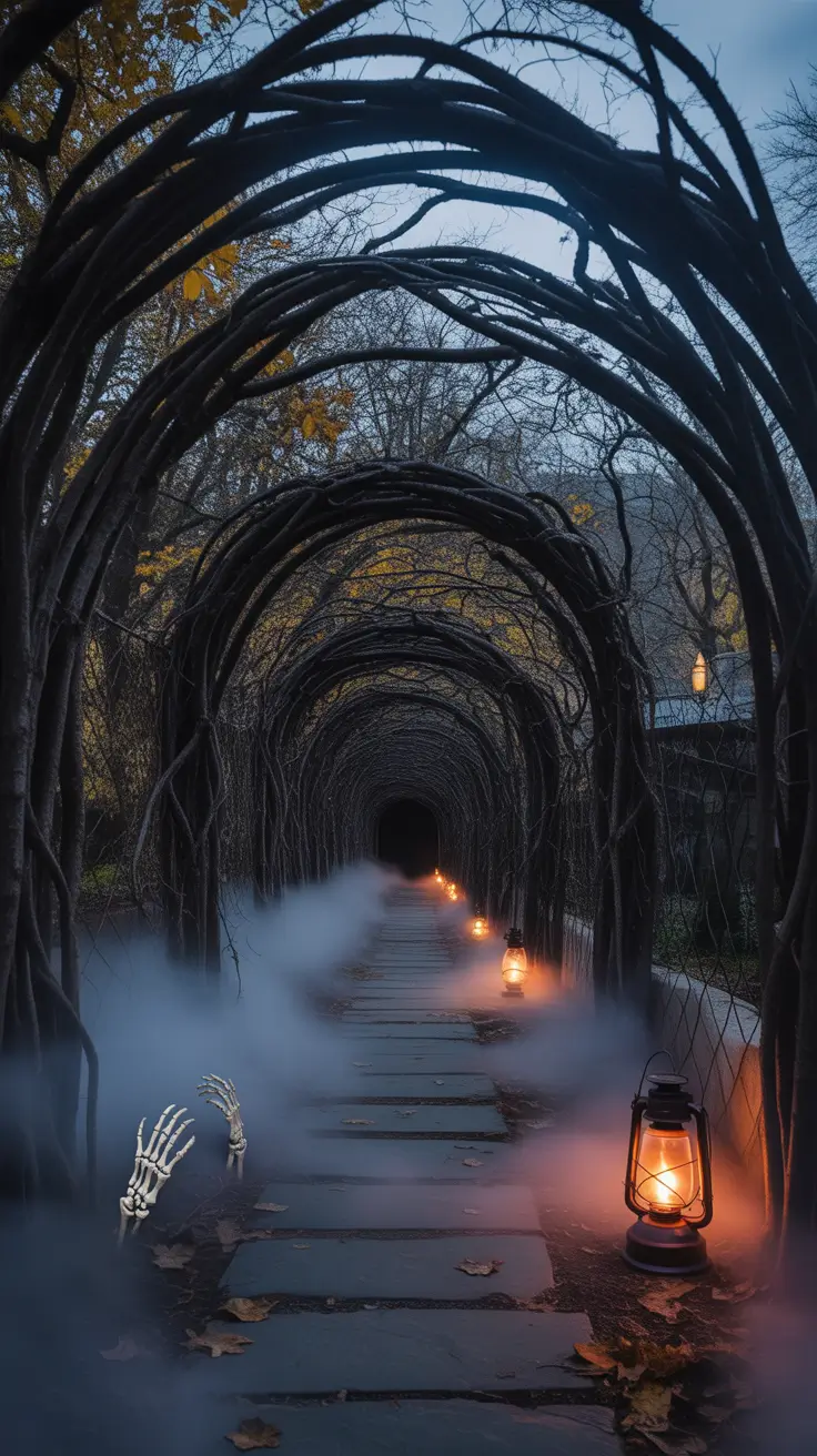 outdoor halloween decor ideas 2025 Haunted Tunnel Walkthrough for Chilling Entrances
