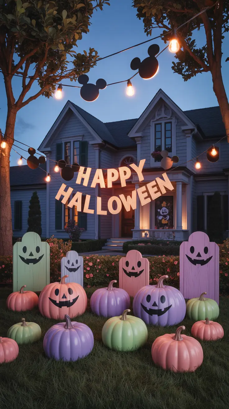 outdoor halloween decor ideas 2025 Disney-Inspired Outdoor Halloween Charm