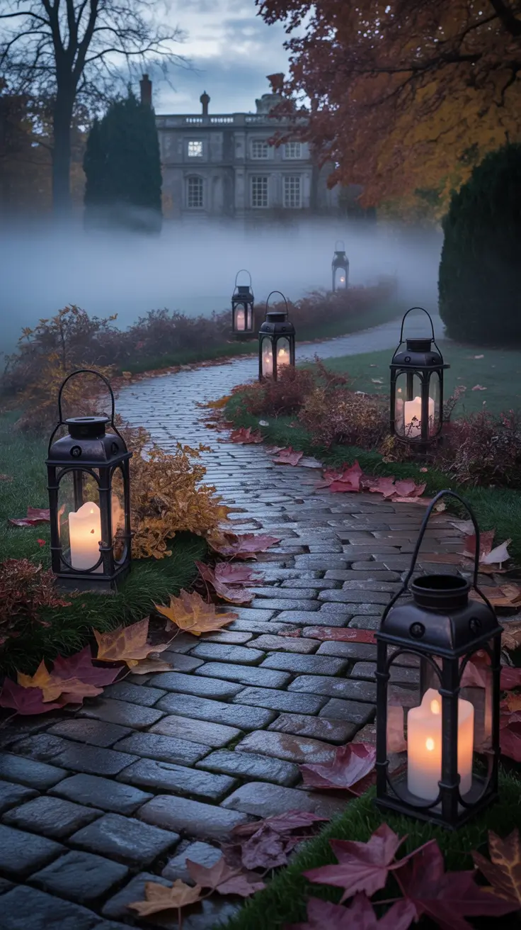 outdoor halloween decor ideas 2025 Lantern Pathways That Glow With Mystery