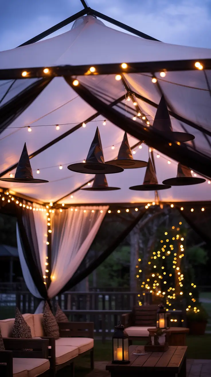 outdoor halloween decor ideas 2025 Canopy Decorating Ideas for a Bewitched Look