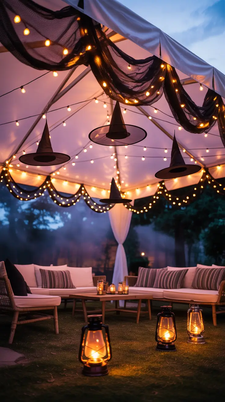 outdoor halloween decor ideas 2025 Canopy Decorating Ideas for a Bewitched Look