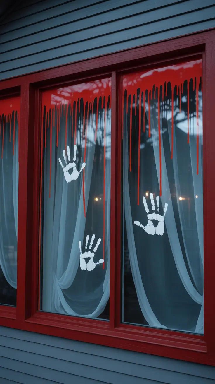 scary halloween decorations for home 2025 Bloody Windows: DIY Glass Decor That Spooks Inside & Out
