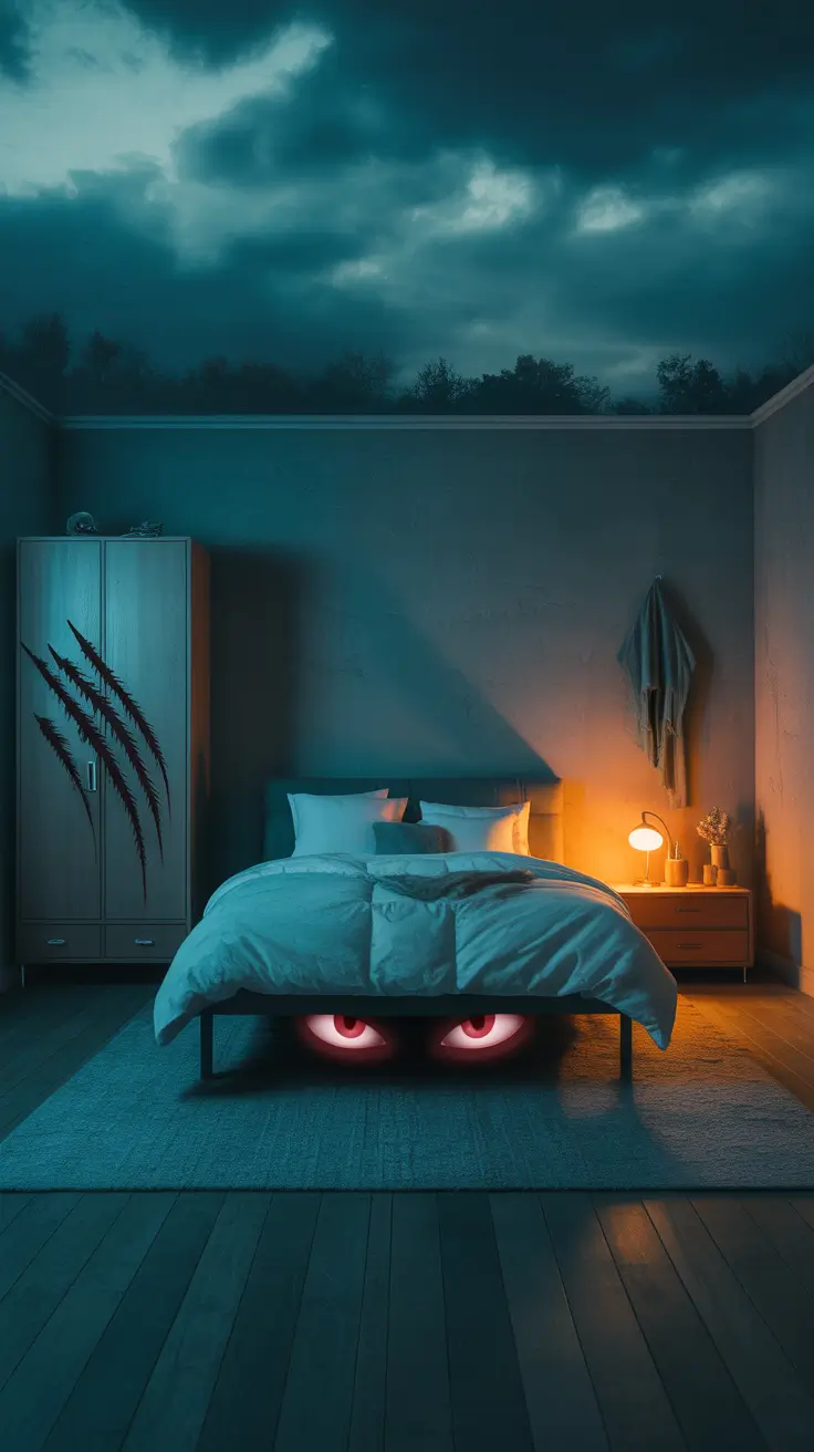 scary halloween decorations for home 2025 Monster Under the Bed Bedroom Halloween Ideas for 2025
