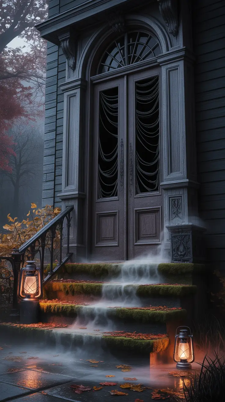 scary halloween door decorations 2025 Haunted Mansion Doorway: Enter If You Dare