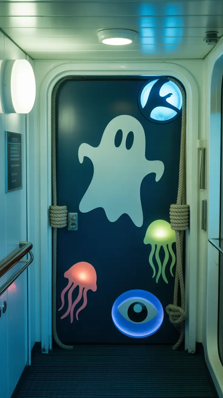 scary halloween door decorations 2025 Cruise Cabin Doors That Haunt the Hallways
