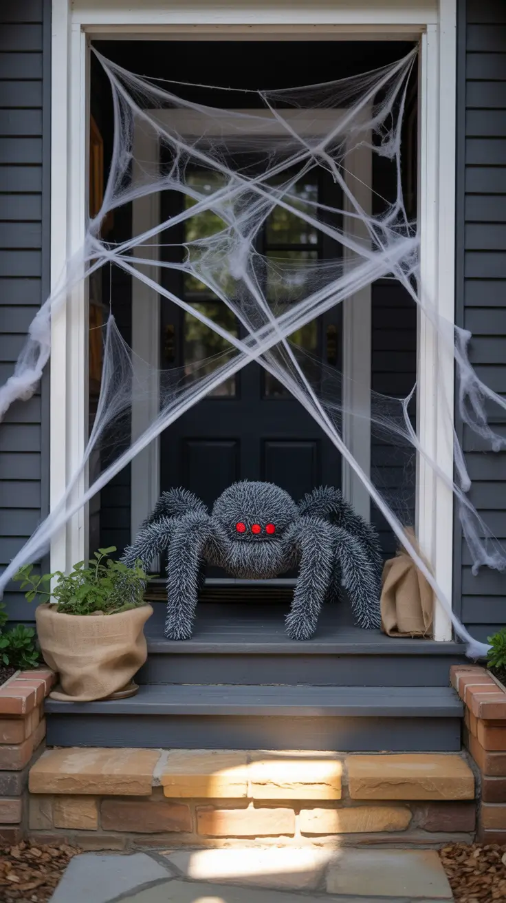scary halloween door decorations 2025 DIY Spider Den with Webbed Wrath