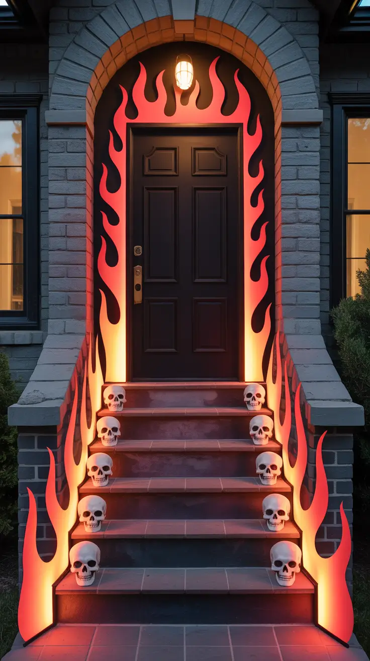 scary halloween door decorations 2025 Scarecrow Standing Guard at the Classroom Door