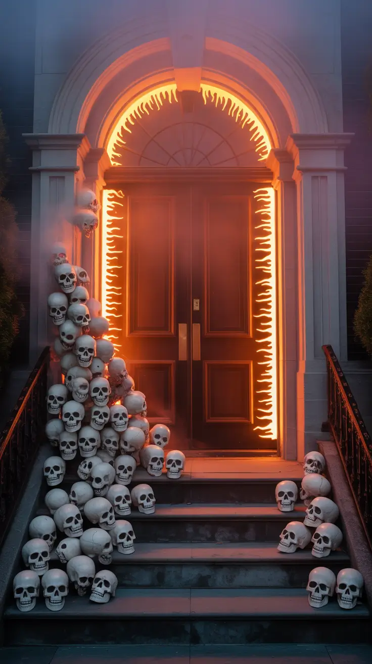 scary halloween door decorations 2025 Scarecrow Standing Guard at the Classroom Door