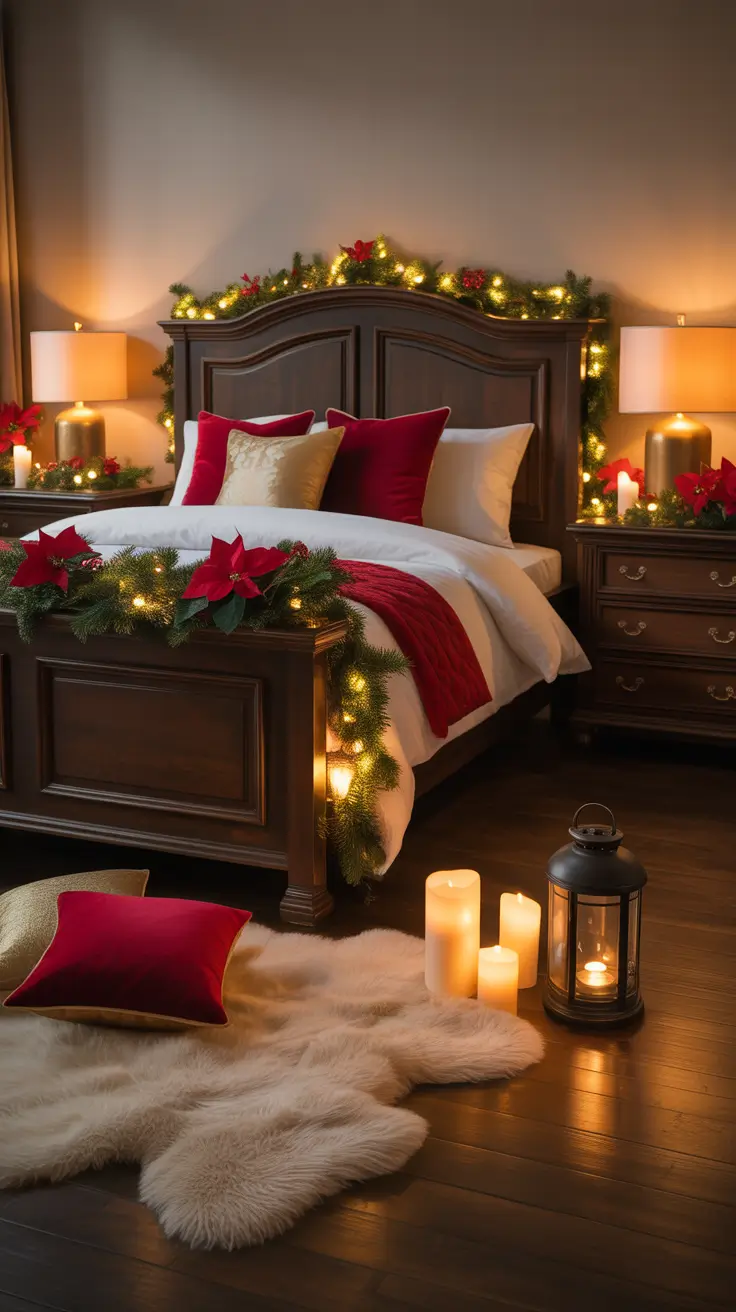Christmas Bedroom Decor Ideas 2025 Dark Wood Accents For Warm Holiday Nights