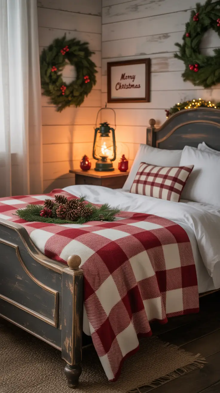 Christmas Bedroom Decor Ideas 2025 Farmhouse Christmas Bedroom With Rustic Charm