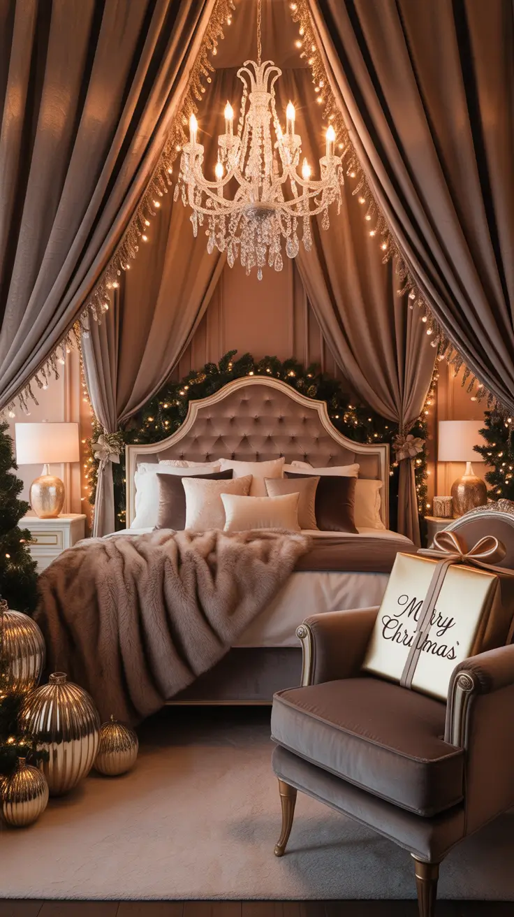 Christmas Bedroom Decor Ideas 2025 Luxury Christmas Bedroom With Glam Touches
