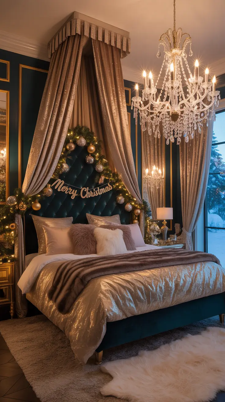 Christmas Bedroom Decor Ideas 2025 Luxury Christmas Bedroom With Glam Touches