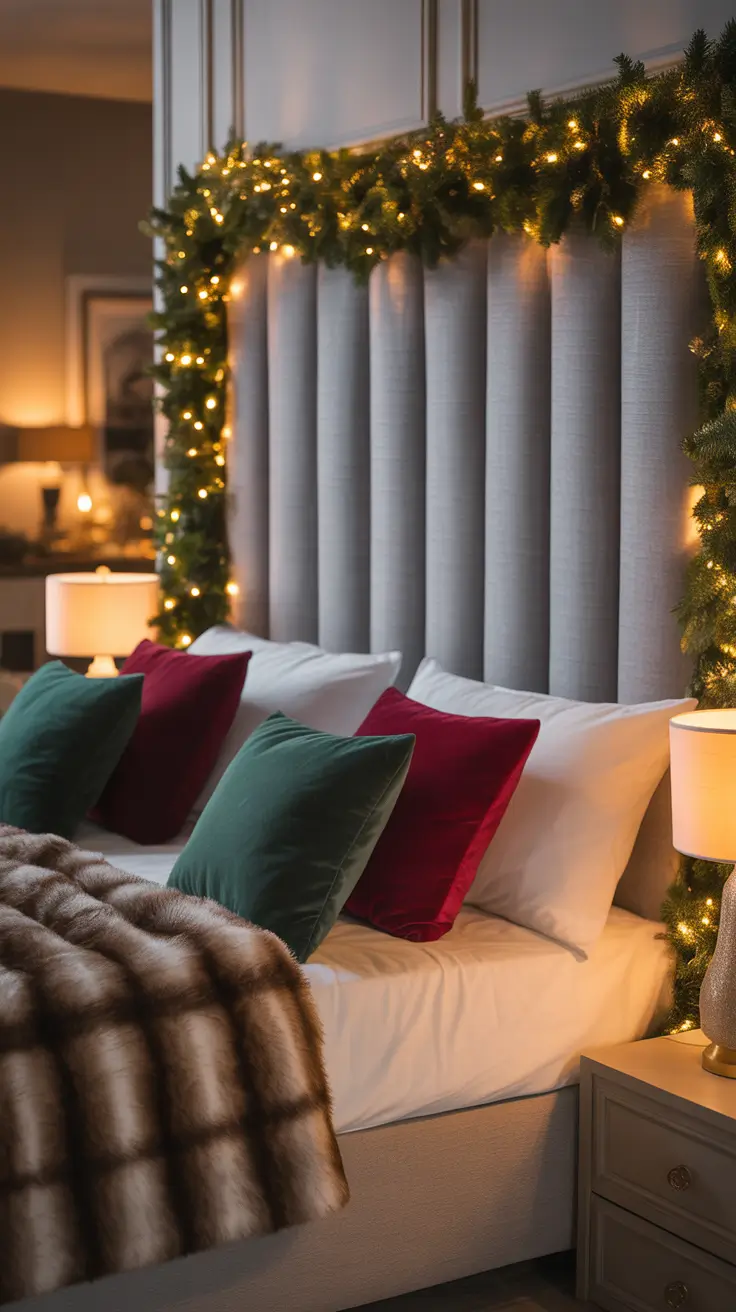 Christmas Bedroom Decor Ideas 2025 Grey Headboard Styling For Cozy Holidays