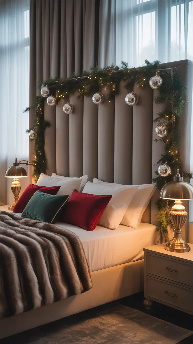 Christmas Bedroom Decor Ideas 2025 Grey Headboard Styling For Cozy Holidays
