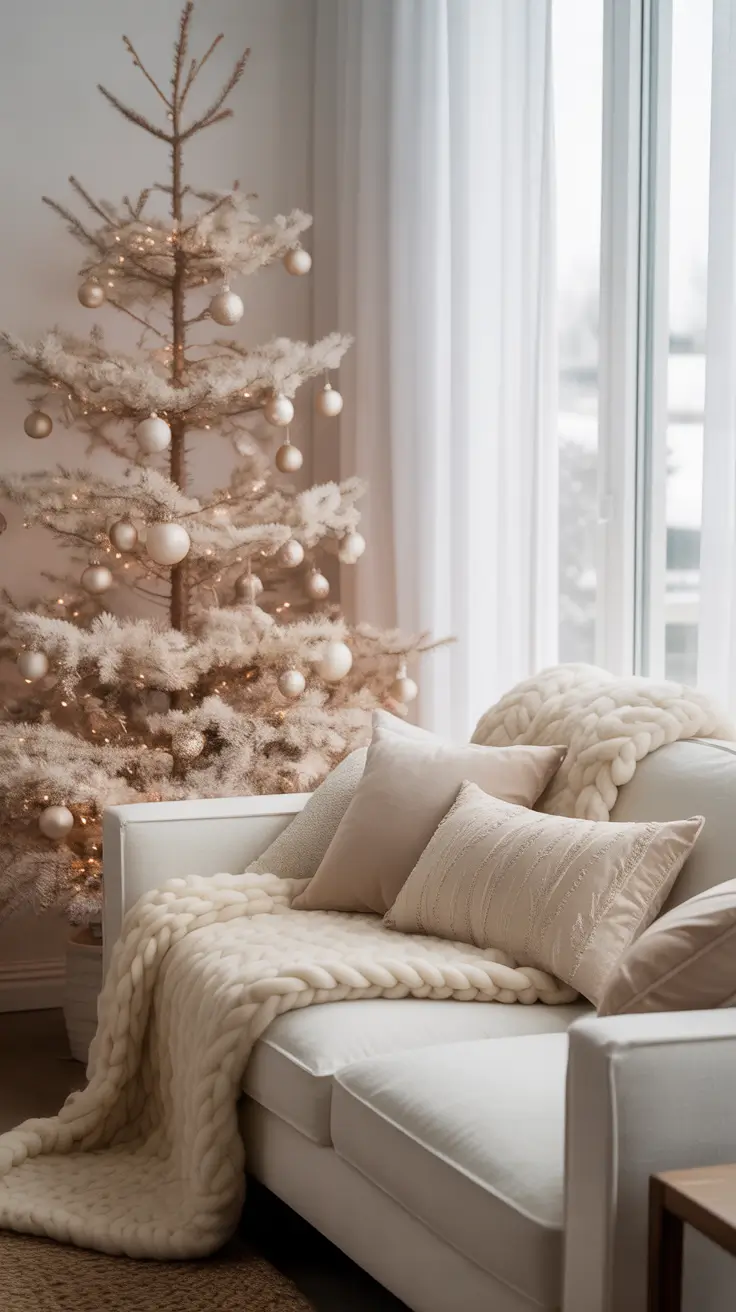 Christmas Decor Ideas 2025 Minimalist White Christmas Tree