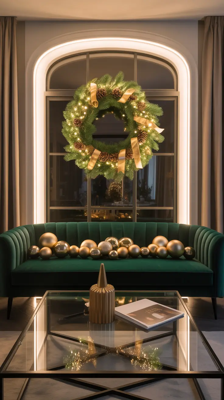 Modern glam living room Christmas Style