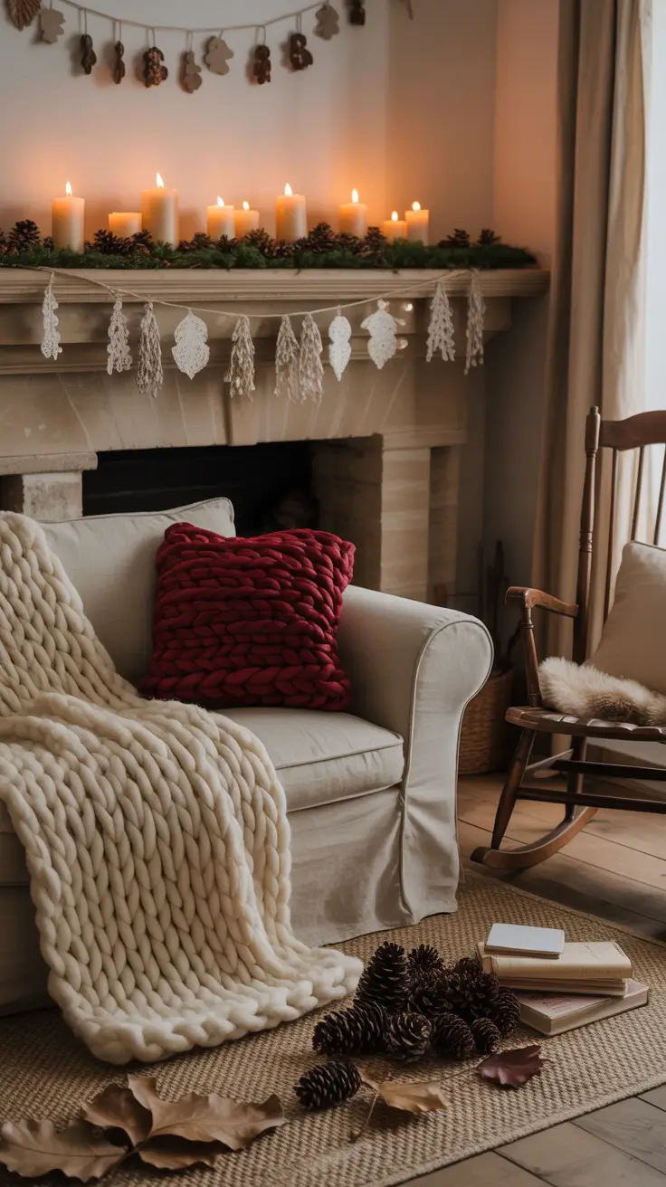 Handmade holiday living room details