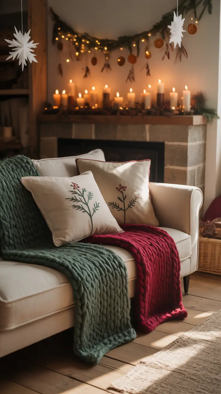 Handmade holiday living room details