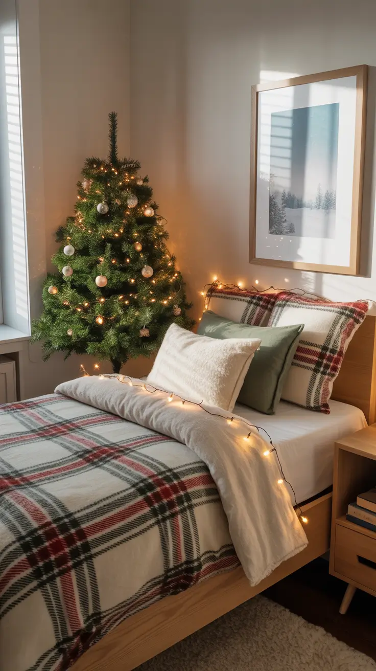 Dorm friendly Christmas living room