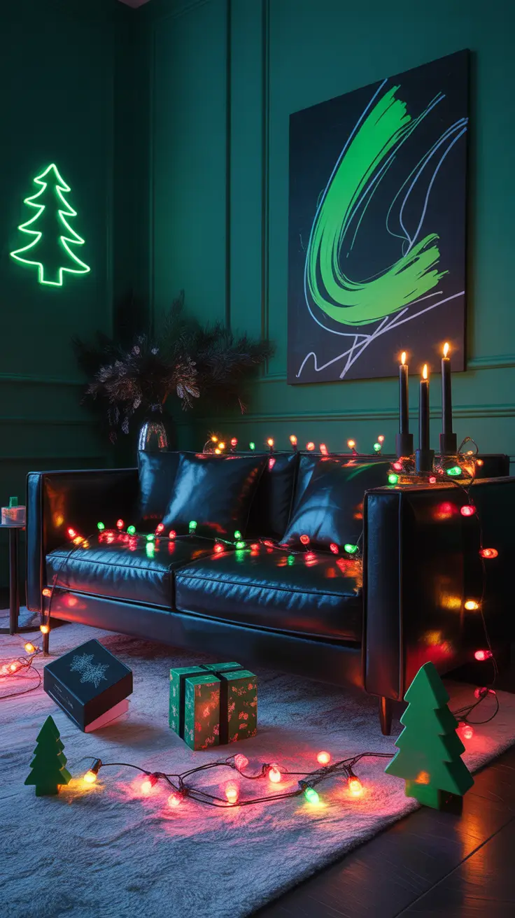 Billie Eilish Christmas aesthetic living room
