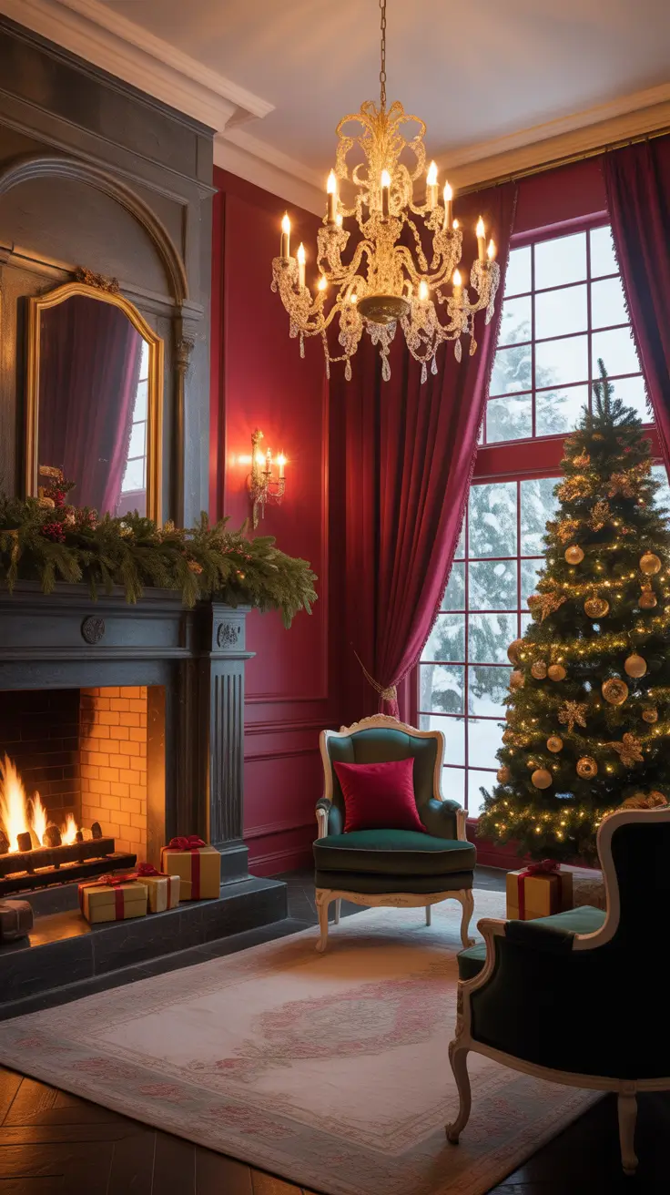 Traditional living room Christmas classics