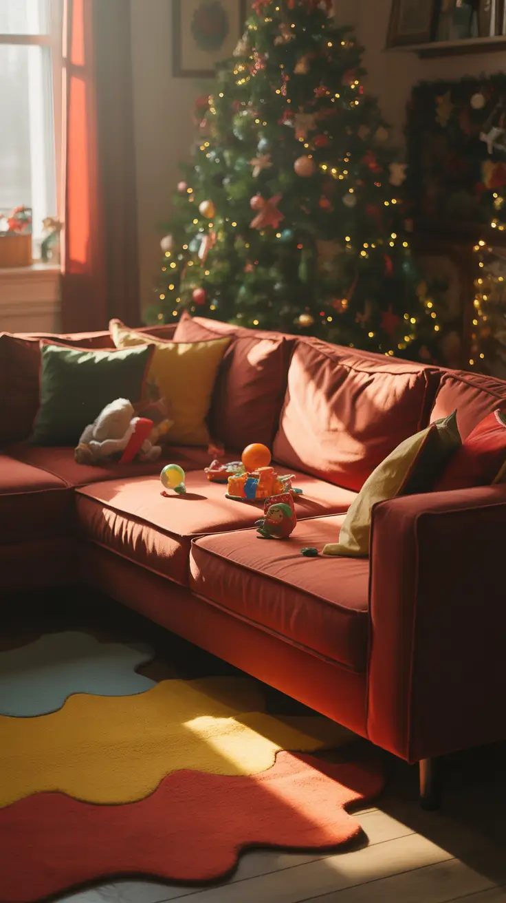 Silver and gold glamorous Christmas living room